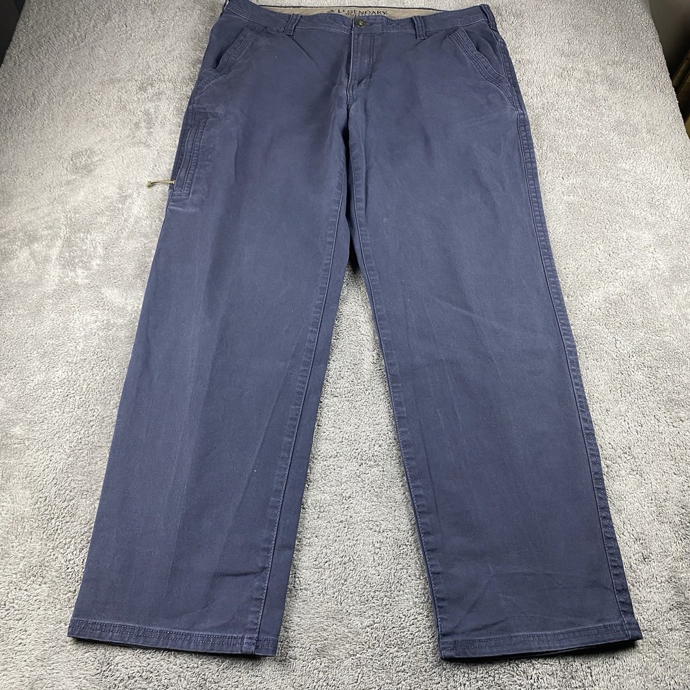 Legendary Outfitters Pants Mens 38x32 Blue Chino Straight Leg High Rise - Picture 1 of 14